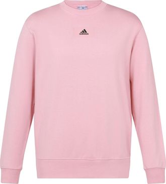 adidas Loose Casual Printing Round Neck Pullover Couple Style Pink HE4349