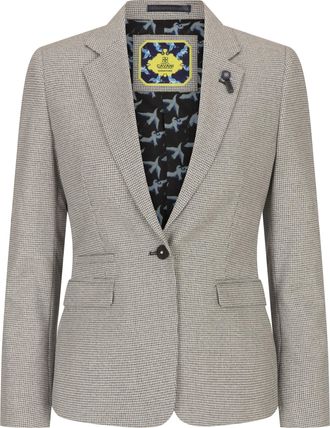 TruClothing Beige tweed getailleerde wolmix blazer voor dames