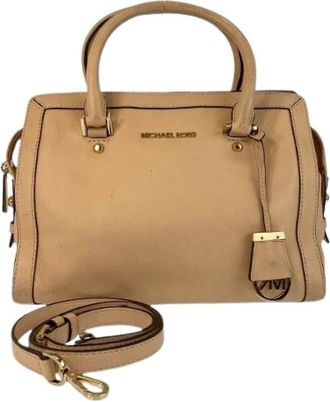 Michael Kors Pre-owned Handbags, female, Beige, Size: ONE SIZE Pre-owned Leather 2way Bag