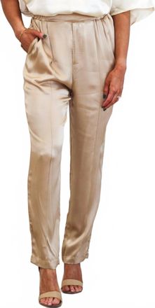 DO+BE Collection Vita High Waisted Satin Pants In Champagne