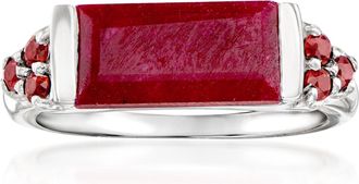 Ross-Simons Ruby and. Garnet Ring in Sterling Silver