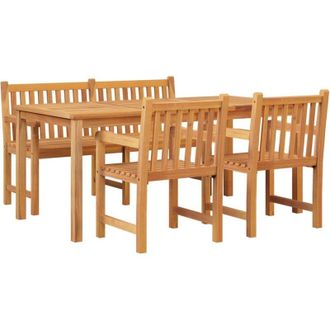 vidaXL Juego De Comedor Para Jard&iacute;n 4 Piezas Madera Maciza De Teca Vidaxl