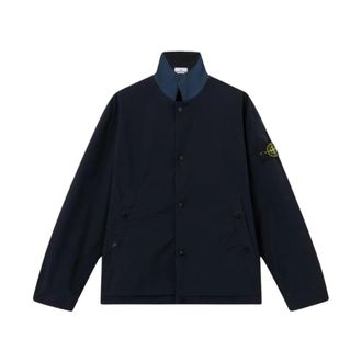 Stone Island Marinelight Compact Touch Poly-TC Jacket - Heren - Zomerjassen - Blauw - L - Katoen - Jassen
