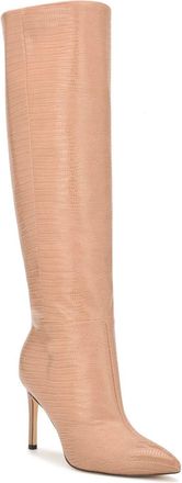 Nine West Womens Nine West Richy Natural Lizard Print Leather Knee High Boots RHS6786