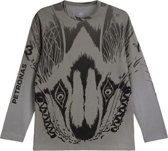 adidas Y-3 Mercedes Wolf Graphic Long Sleeve T-Shirt Black KS7830