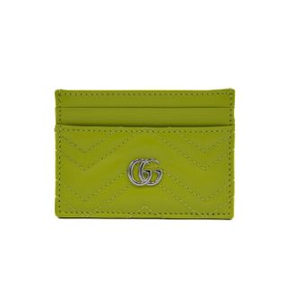 Gucci Green Chevron Marmont Card Case