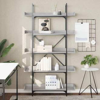 Berkfield Home Decorative Bookcase 5-Tier Grey Sonoma 100x33x180.5 cm Engineered Wood