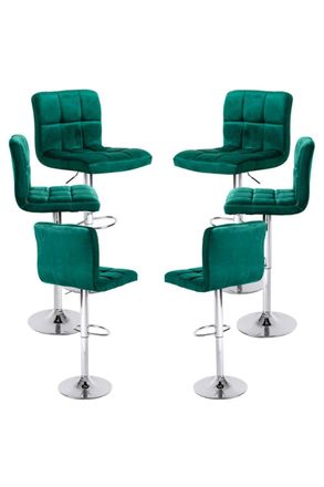 Regalos Miguel Pack 6 Taburetes color verde en terciopelo