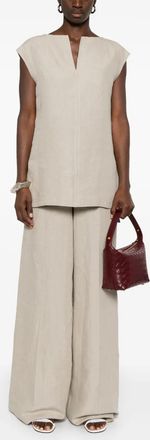 Max Mara Womens Colimbo Blouse - Light Grey Cotton - Size EU 38 (Womens)