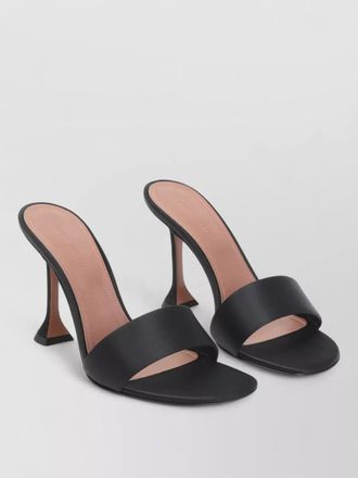 Amina Muaddi andreea satin mule sandal sculpted heel