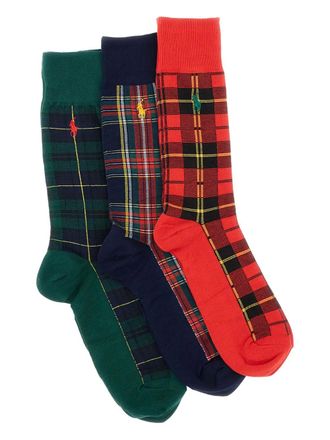 Polo Ralph Lauren tartan-check socks (pack of three) - Black