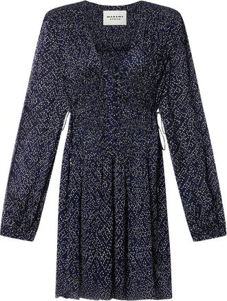 Isabel Marant Short Dresses, female, Blue, Size: XS Polka-dot V-neck Short Dress