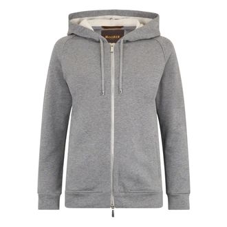 Moorer Zip-throughs, female, Gray, Size: L Zip-Through Hooded Sweatshirt