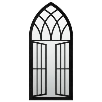 vidaXL Espejo De Jard&iacute;n Hierro Negro Para Exterior 100x45 Cm Vidaxl