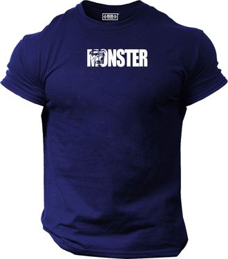 Generic Monster Gorilla T Shirt Gym Clothing Bodybuilding Training Workout Exercise Fitness Boxing MMA Tee Top (UK, Alpha, XXL, Regular, Regular, Navy)