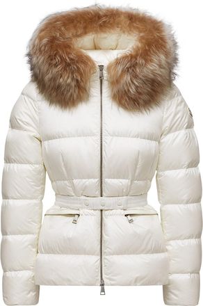 Moncler Moncler Boed Hooded Shearling-trimmed Short Down Jacket, Women, White, Size: 1