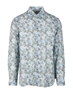Brio Italiano Sky Blue Floral Cotton Shirt