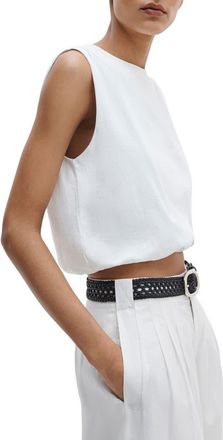 Rag & Bone Mica Crop Bubble Top in White at Nordstrom, Size X-Small
