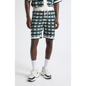 Casablanca Mosaic Check Cotton Jacquard Shorts at Nordstrom, Size Medium