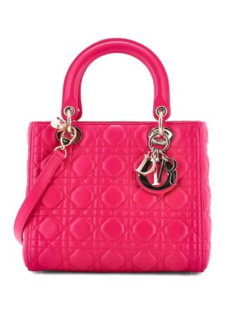 Dior Lady Dior Bag Cannage Quilt Lambskin Medium satchel - Roze