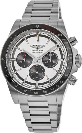 Longines Conquest Automatic Chronograph Silver Dial Steel Mens Watch