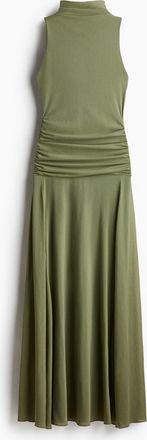 H&M Meshkleid mit Raffungen - Khakigr&uuml;n
