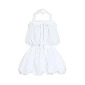 Patou Party Dresses, female, White, Size: XS Drawstring Halterneck Dress