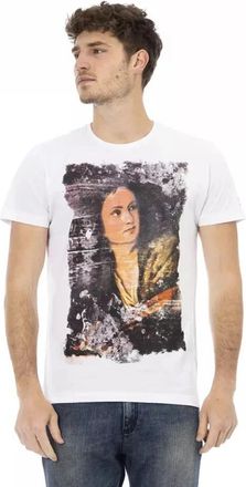 Trussardi Gedurfde Witte Katoenen T-shirt - Heren - T-shirts - Wit - 2XL - Katoen - Tops