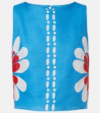 Cala de la Cruz Avelino floral linen top
