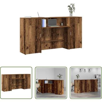 vidaXL Mobile da ufficio - Banco Reception Legno Vecchio 200x50x103,5 cm Legno Multistrato