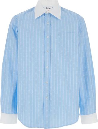 Casablanca Camicia Laurel con monogramma - Blu