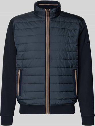 Bugatti Sweatjacke mit Label-Detail in Marine, Gr&ouml;&szlig;e XXXXL