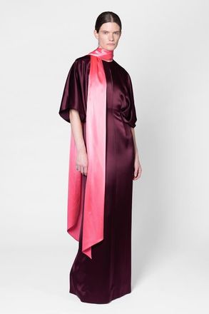Roksanda Ilincic Satin Sami Dress With Contrast Scarf in Calliope/peau at Nordstrom, Size 6