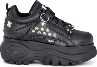 Buffalo Womens Black Studded Chunky Platform Fashion Trainers - 1339-14-PUNK Faux Leather - Size EU 39