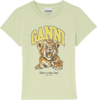Ganni Camiseta De Algod&oacute;n Estampada Ganni