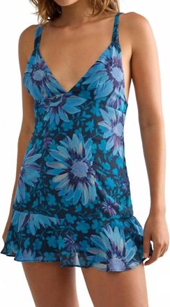 Free People Heat Of The Moment Mini Dress In Blue
