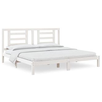 Berkfield Home Bed Frame White Solid Wood Pine 200x200 cm
