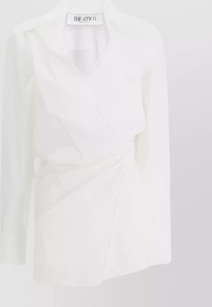 The Attico cotton gathered plunge mini dress