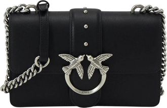 Pinko Love One Mini Crossbody Tas - Dames - Schoudertassen - Zwart - ONE Size - Leer - Tassen