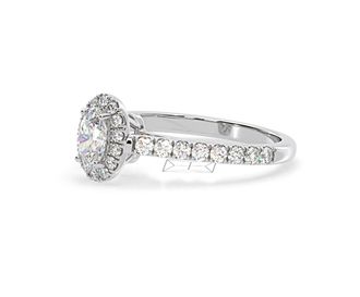 The Diamond Store Georgina GIA Oval Diamond Halo Engagement Ring 18KW Gold 1.30ct G/Vs2