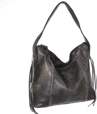 Nino Bossi Aviator Leather Shoulder Bag in Black