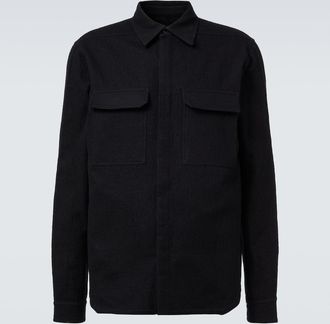 Rick Owens Camisa Work de franela en mezcla de algod&oacute;n y lana