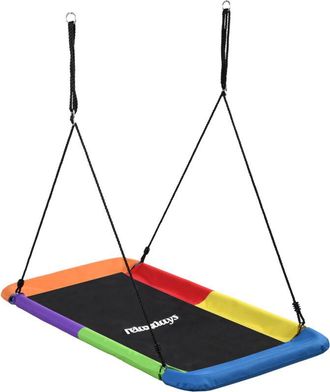 Relaxdays Relaxdays Nest Swing, Square, for Children & Adults, 150 kg, Multi-Child Outdoor Swing, BT: 150x80 cm, Colourful