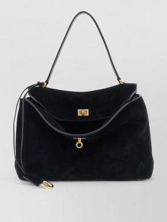 Balenciaga rodeo medium suede shoulder top handle bag