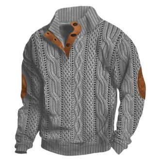 Generic Mens work jumper with stand-up collar, long sleeves, casual loose sweater, chic and elegant, soft, versatile, autumn, winter, classic warm sports pull