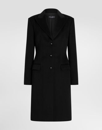 Dolce & Gabbana Dolce Single-breasted Coat In Wool - Woman Coats And Jackets Black 36