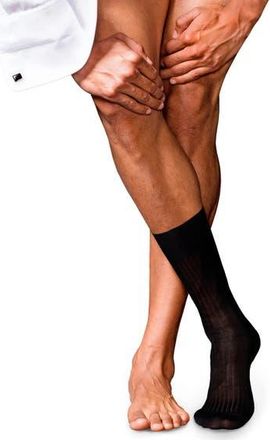 Falke No. 10 Egyptian Cotton Luxury Dress Socks in Black at Nordstrom, Size Medium