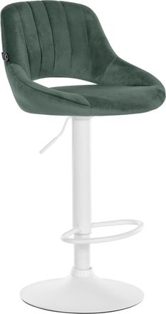 Clp Taburete De Bar Milet Con Funda De Terciopelo Verde Blanco