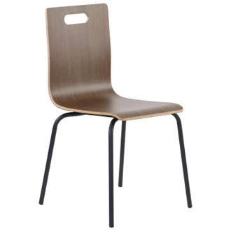 OEM Silla De Madera Contrachapada De Nogal Con Estructura Negra. Modelo: Werdi A