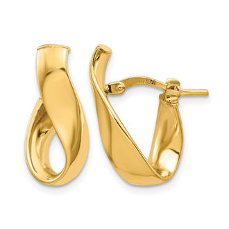 Diamond2Deal 14K Gold 5mm High Polished Round Hoop Earrings
